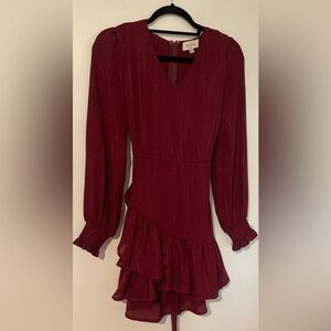 Holiday Ready! Aura Burgundy Long Sleeve Dress Small